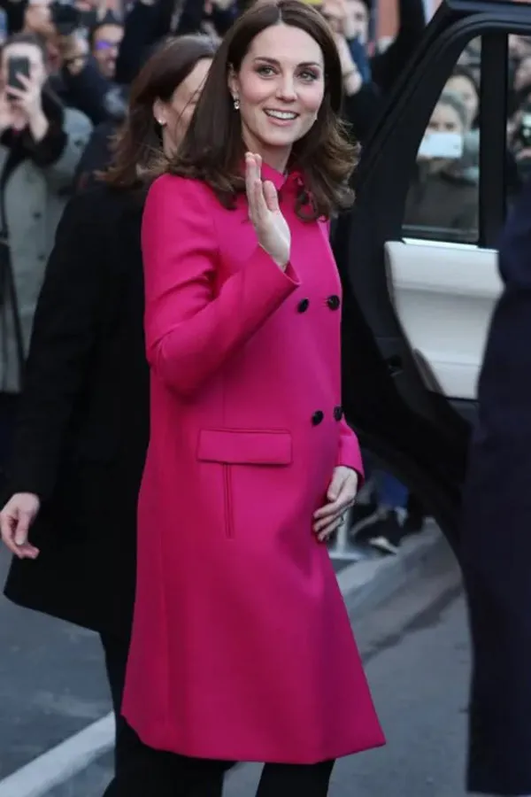 Kate Inspired Fuchsia Double Breasted Fashion Coat