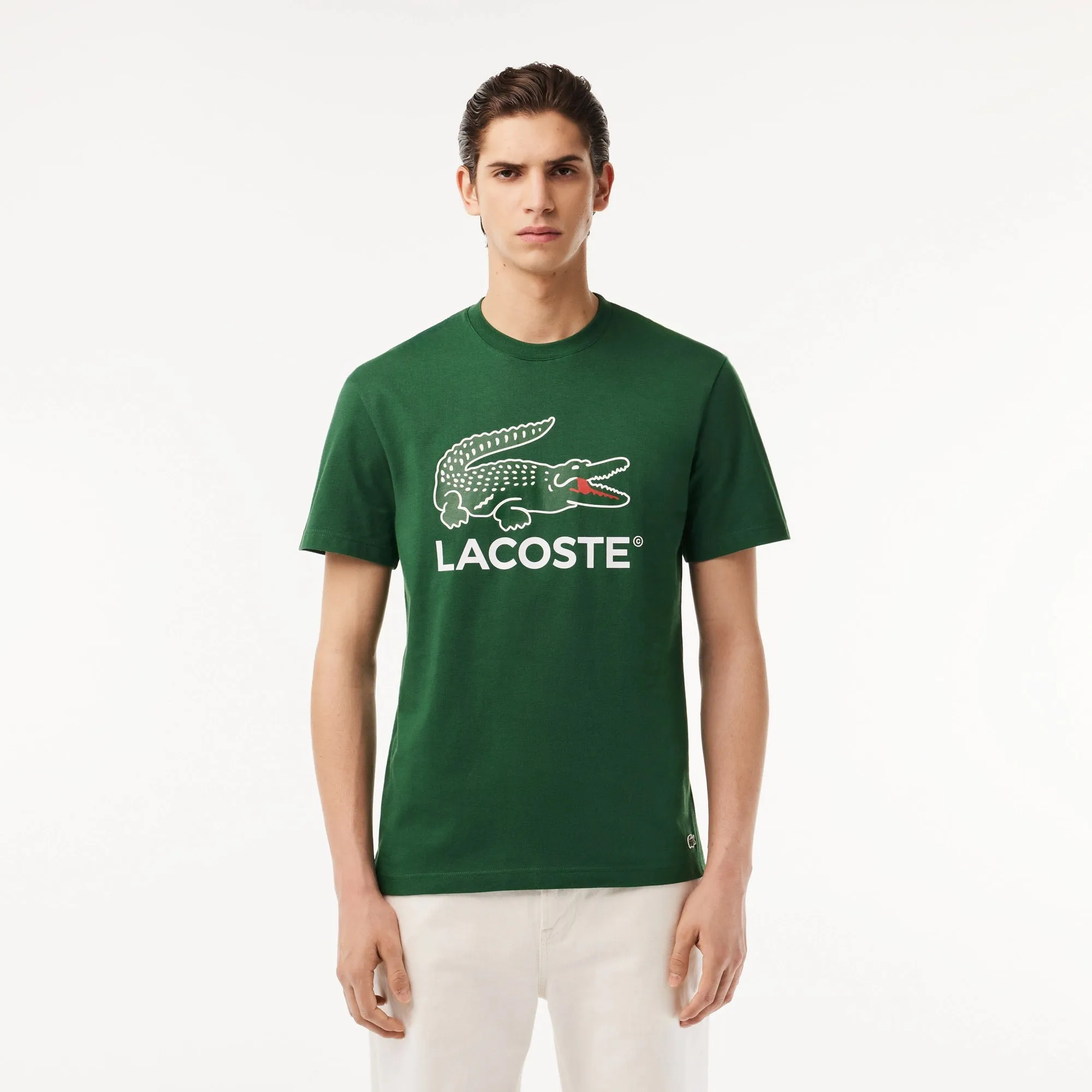 Lacoste Men's Cotton Jersey Signature Print T-Shirt