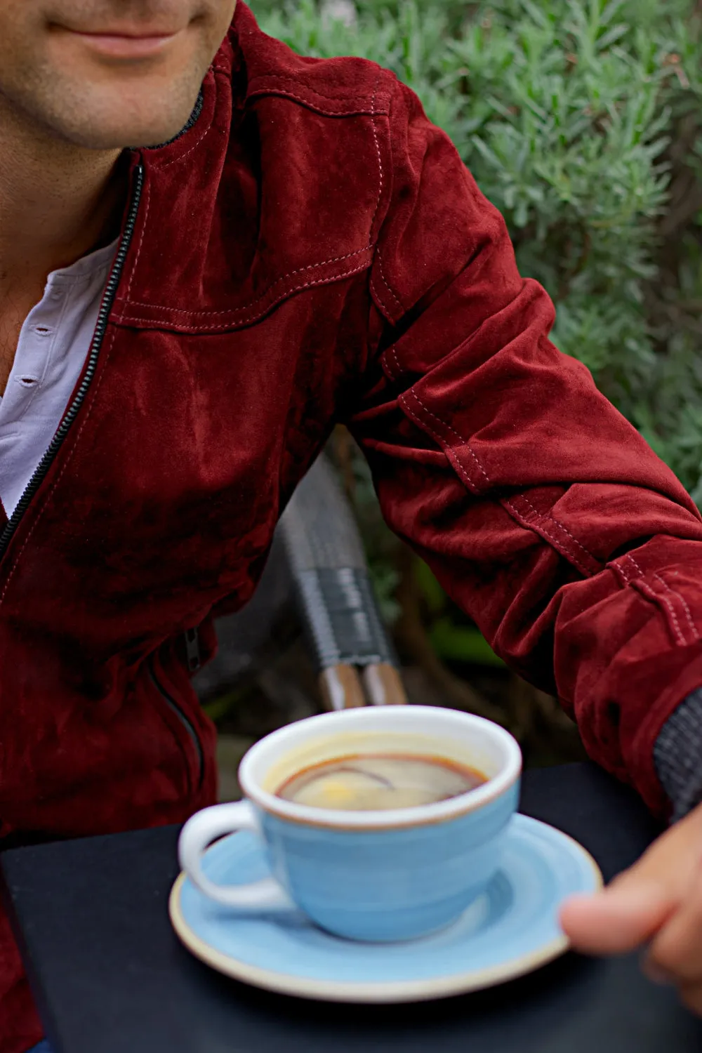 LAFAYETTE DB Leather Jacket Bomber lightweight - Suede  - Mahogany