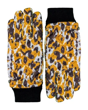 Leopard Camo Quilted Puffer Gloves