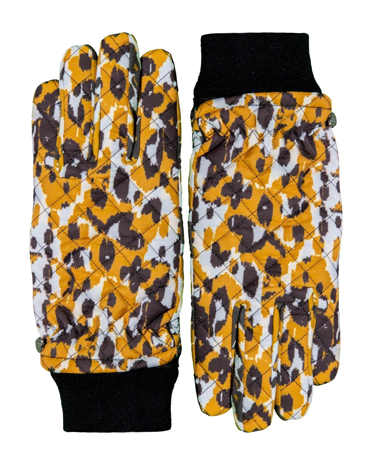 Leopard Camo Quilted Puffer Gloves