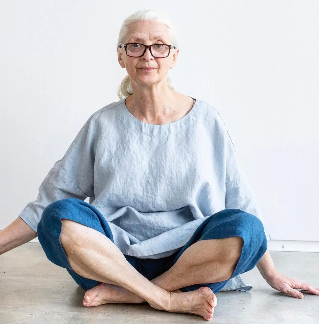 Linen November Tunic Dress Ice Blue