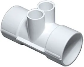 Manifold  2" Slip x 2" Slip with (2) 3/4" Slip Ports