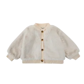 Manita Cardigan | Off White Teddy