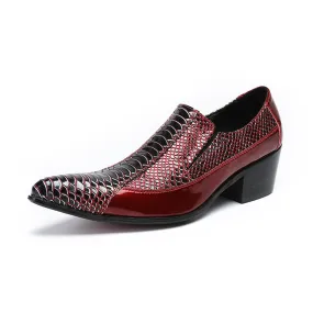 Men Pointed Slip On Oxford Shoes