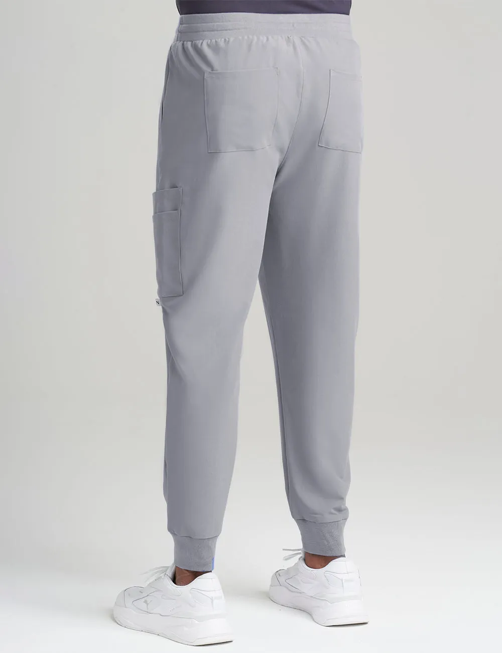 Mens 10-Pocket Jogger Scrub Pants - Stone Gray