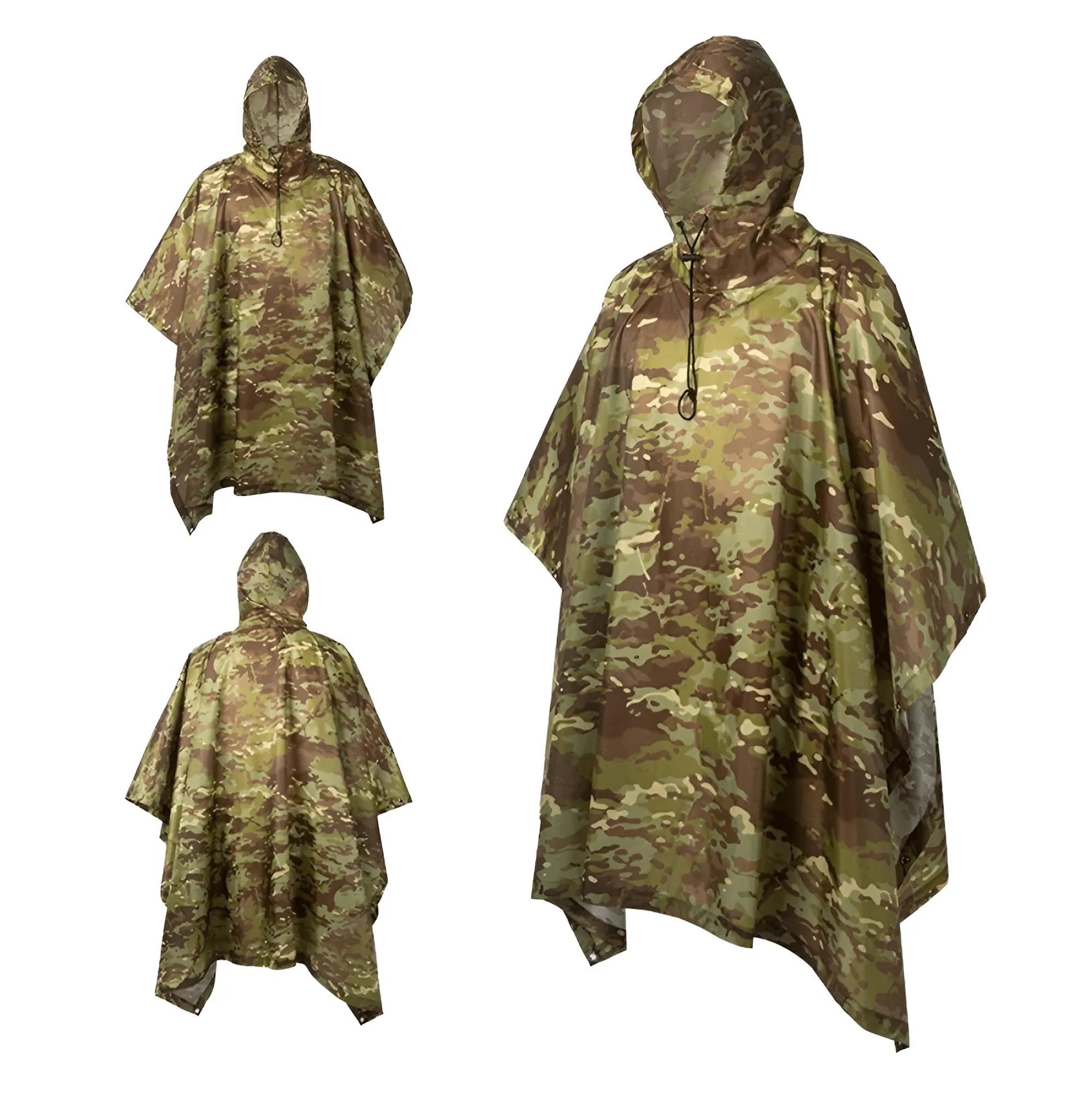 Military Impermeable Men's Camo Rain Poncho Waterproof Zipper Rain Coat Men's Raincoat Motorcycle Rain Poncho