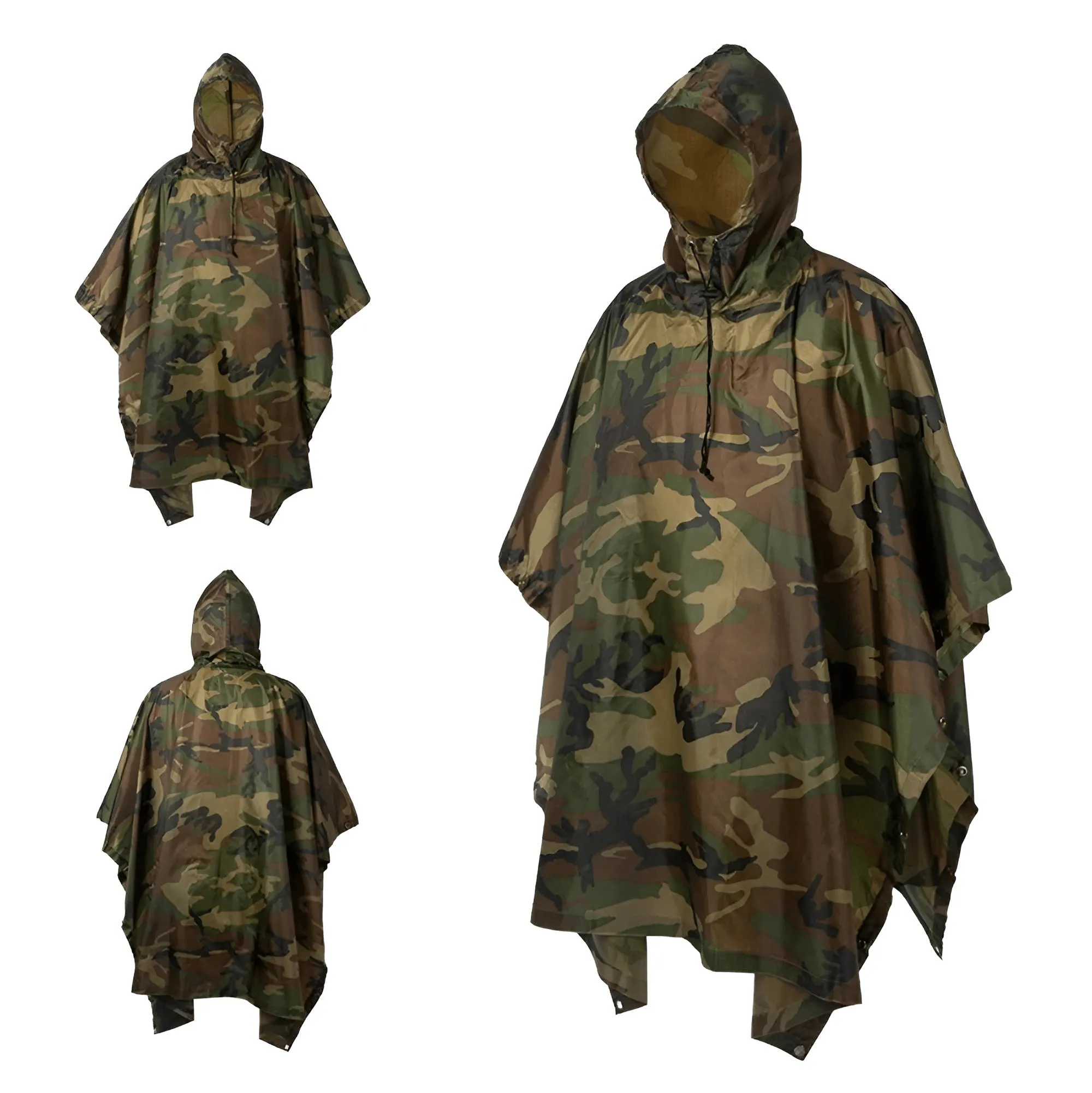 Military Impermeable Men's Camo Rain Poncho Waterproof Zipper Rain Coat Men's Raincoat Motorcycle Rain Poncho