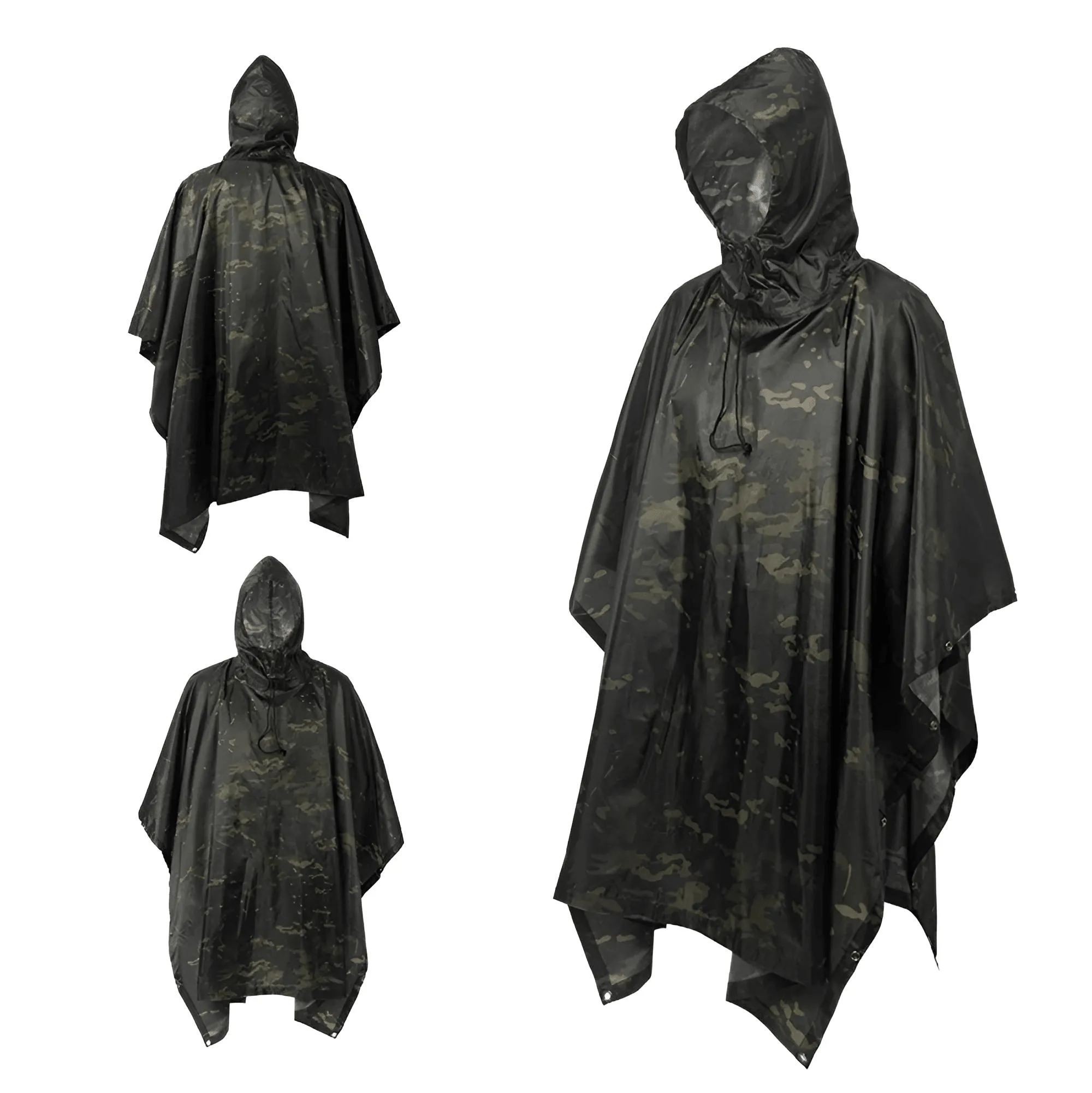 Military Impermeable Men's Camo Rain Poncho Waterproof Zipper Rain Coat Men's Raincoat Motorcycle Rain Poncho