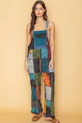 Multi Handmade Bohemian Gypsie patch jumpsuit overall