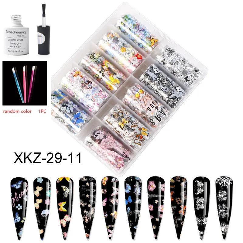 Nail Art Transfer Foils Set Of 12