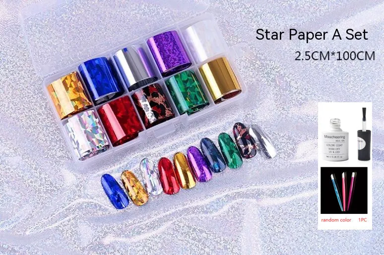 Nail Art Transfer Foils Set Of 12