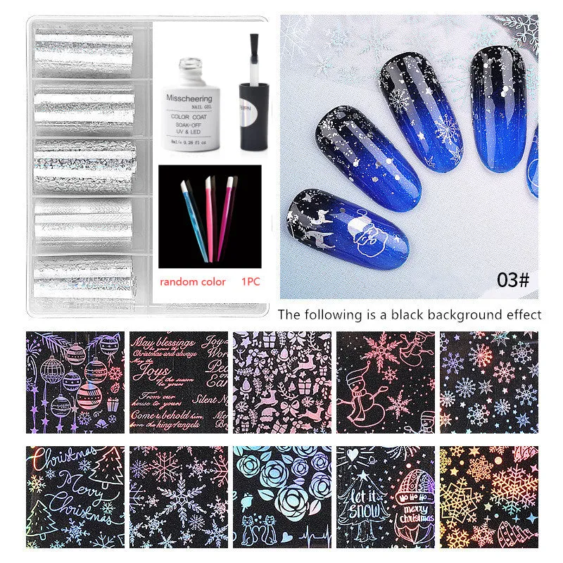 Nail Art Transfer Foils Set Of 12