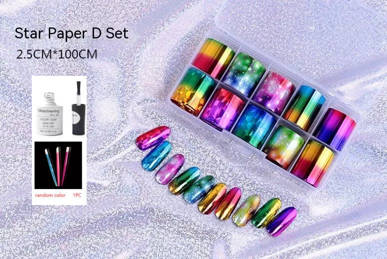 Nail Art Transfer Foils Set Of 12