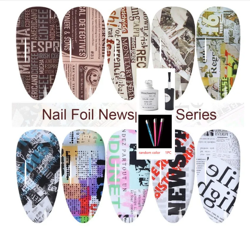 Nail Art Transfer Foils Set Of 12