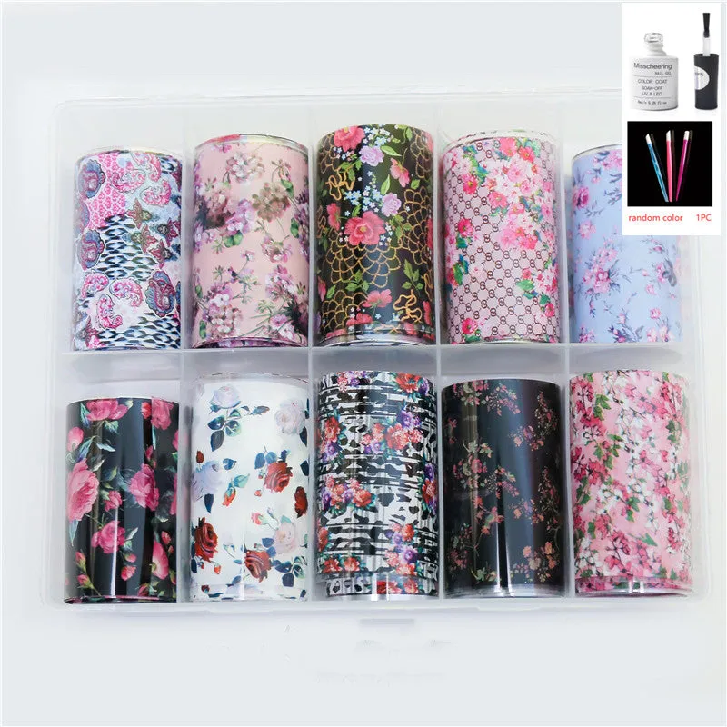 Nail Art Transfer Foils Set Of 12