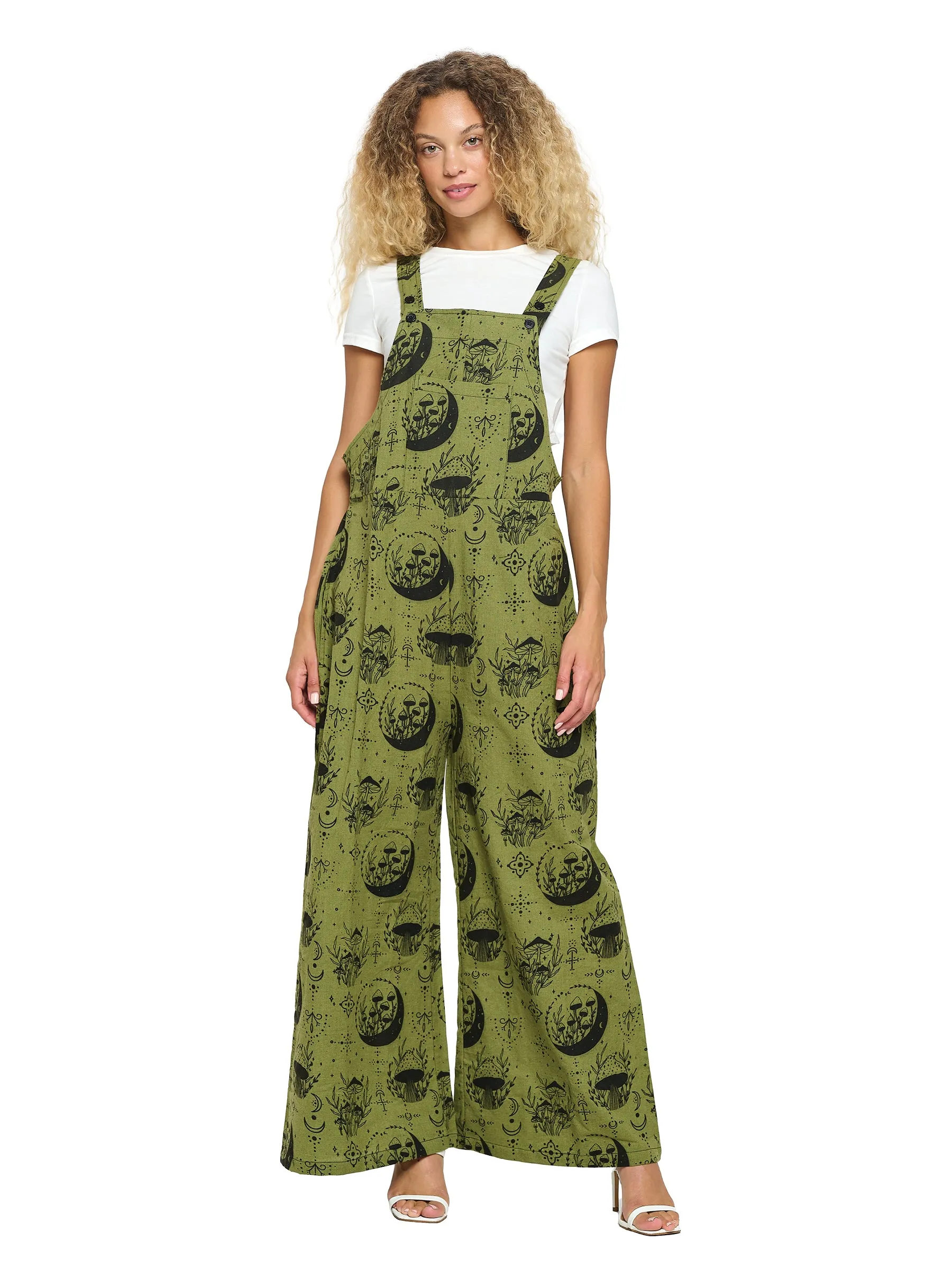 Overall Hippie Mushroom Print