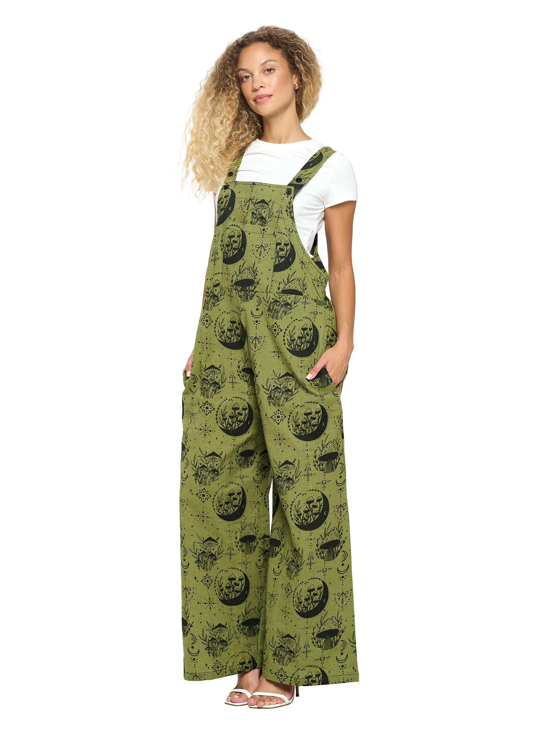 Overall Hippie Mushroom Print