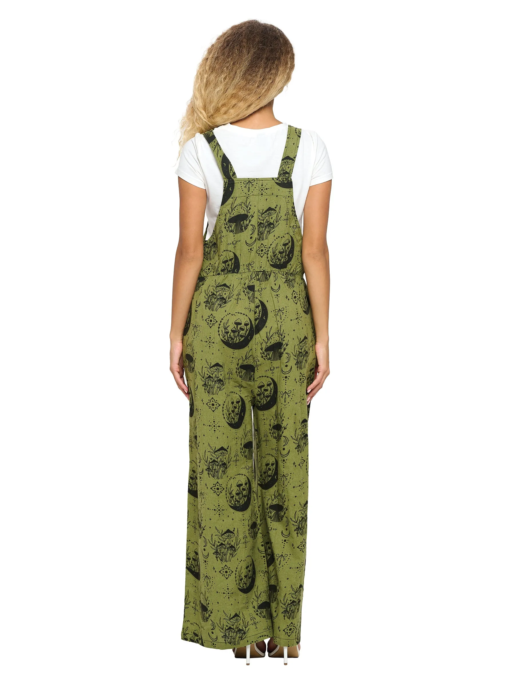 Overall Hippie Mushroom Print