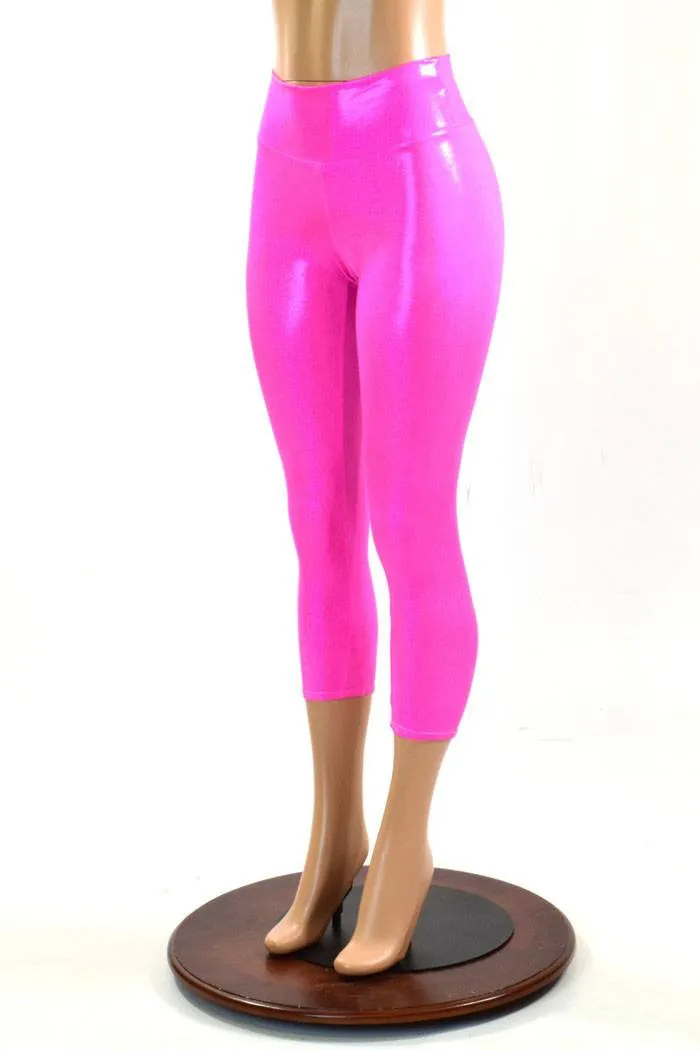 Pink High Waist Capri Leggings