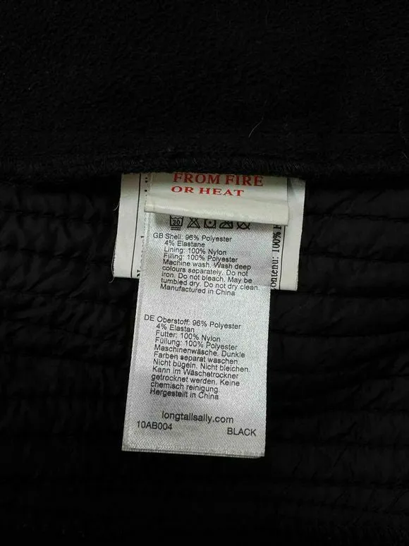 POINT ZERO QUILTED NEOPRENE HOODED BLACK COAT JACKET SIZE XS