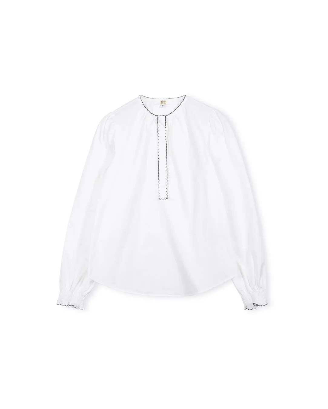 Poplin Edged Detailed Top