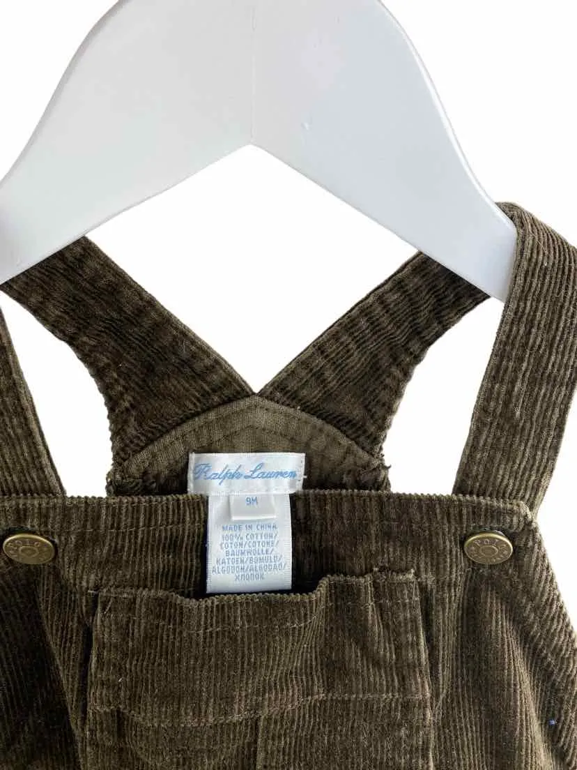 Ralph Lauren Baby Boy Corduroy Overall  Brown Size 9M