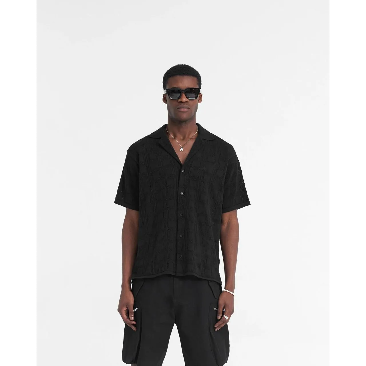 Represent Lace Knit Shirt Black