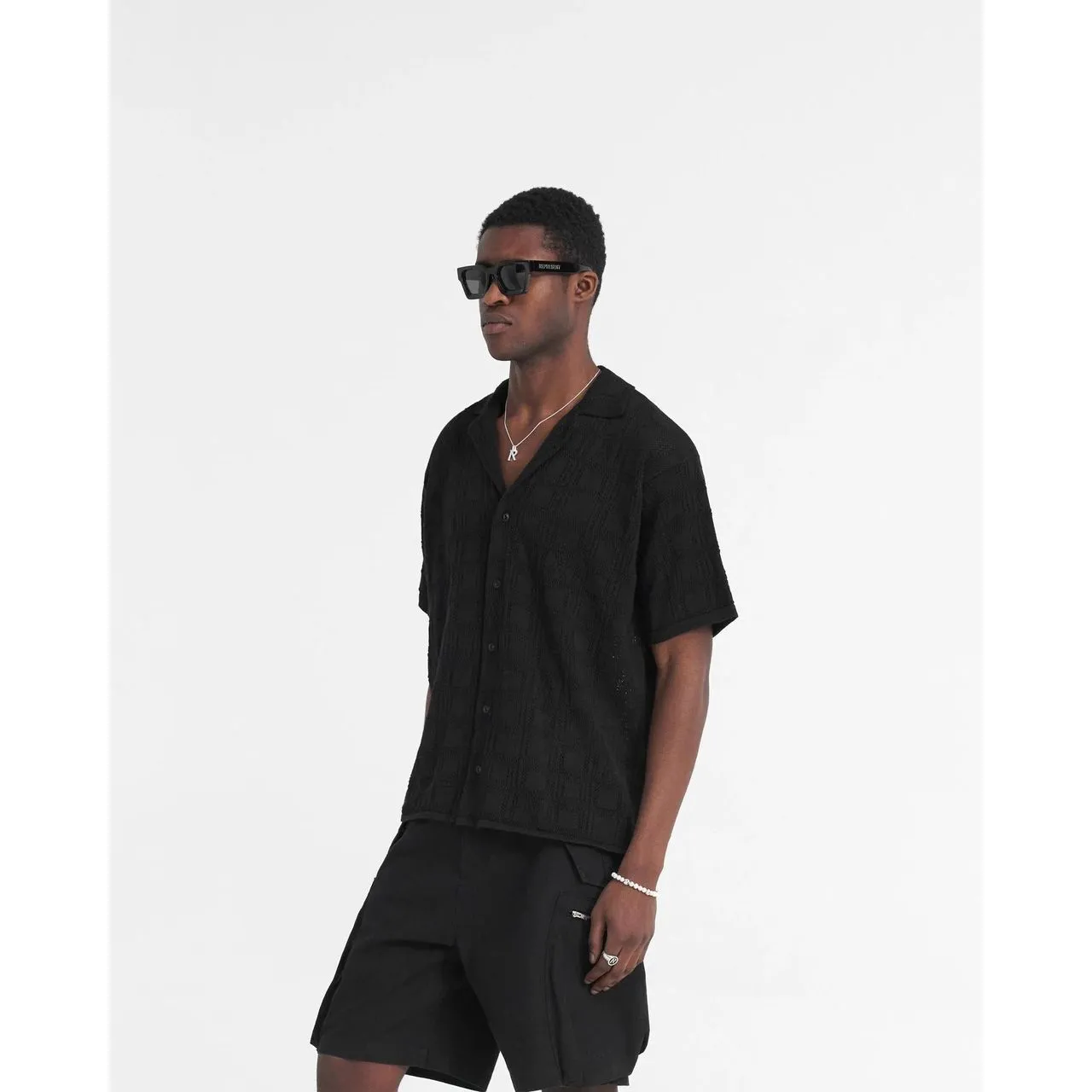 Represent Lace Knit Shirt Black