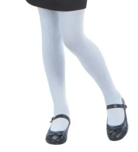 Socks, Girls Tights Fleece Lined White / Navy