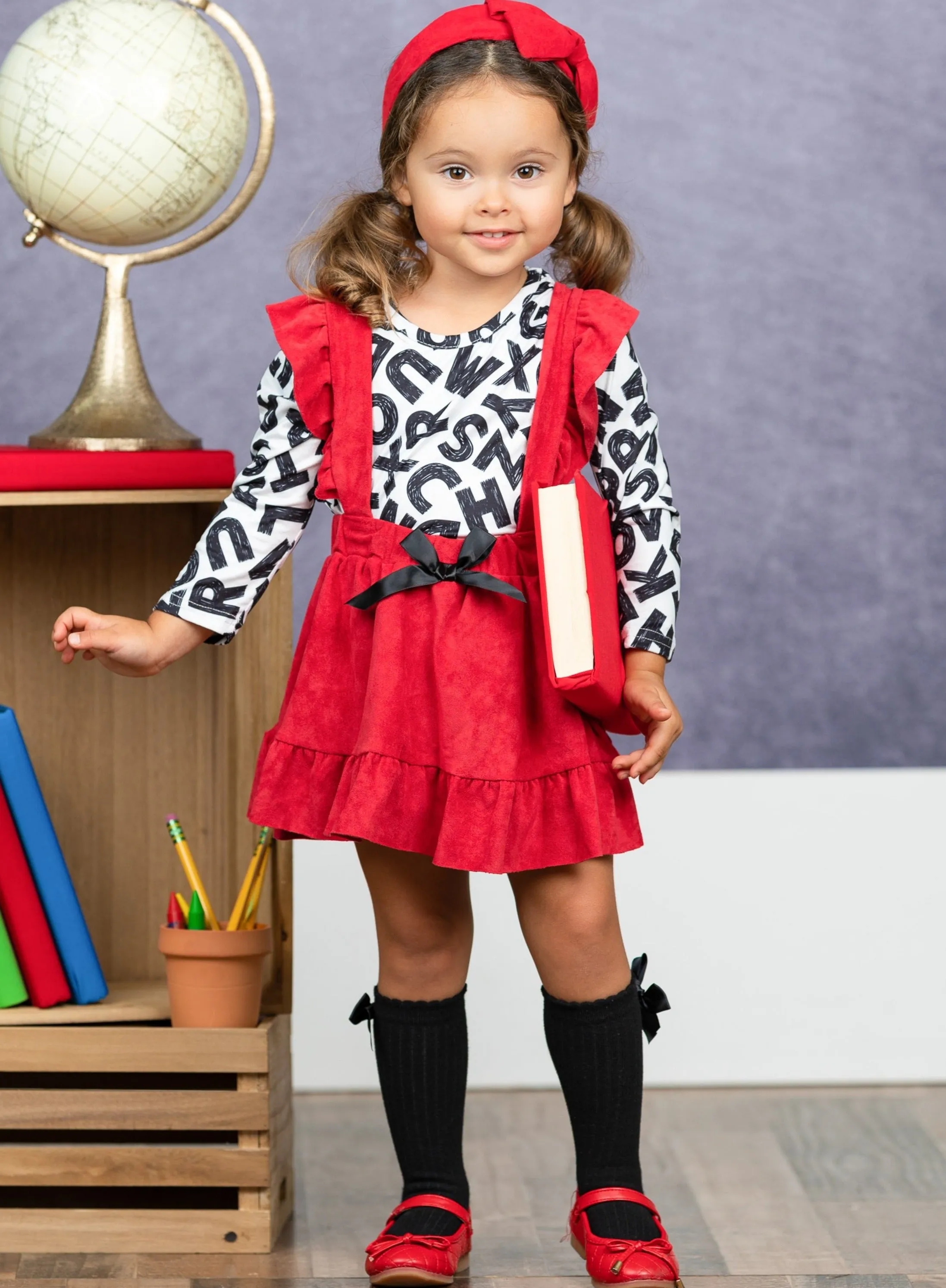 Spell With Me Ruffled Overall Skirt Set