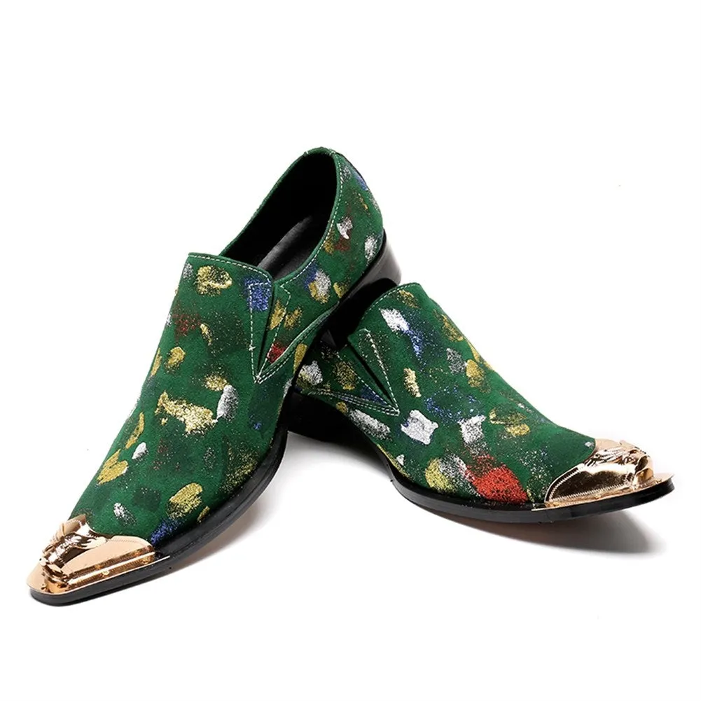 Steel Toe Printed Low Top Slip on Men Oxfords