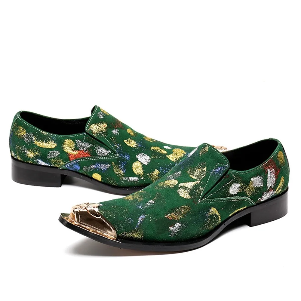 Steel Toe Printed Low Top Slip on Men Oxfords