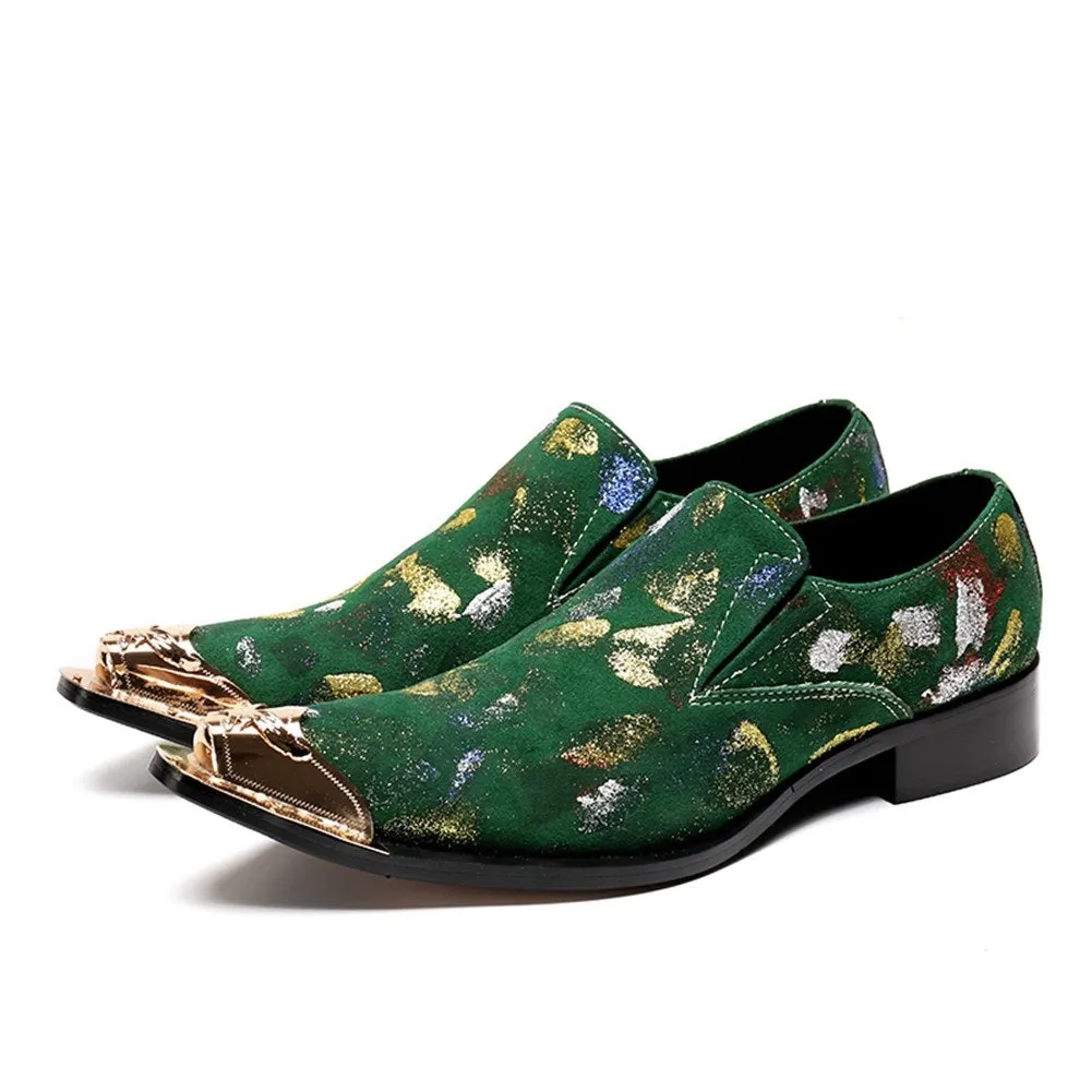 Steel Toe Printed Low Top Slip on Men Oxfords