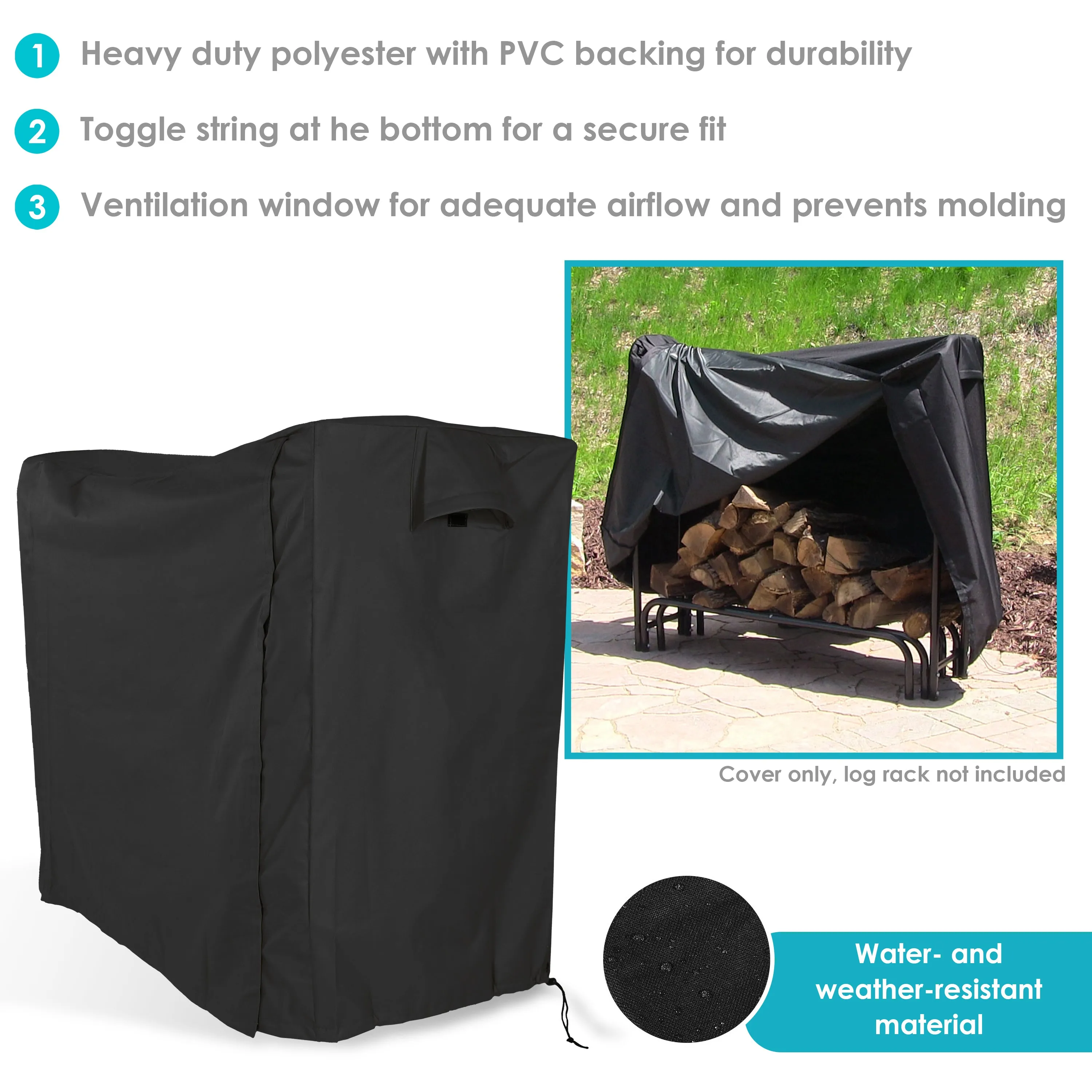 Sunnydaze Heavy-Duty Outdoor Firewood Rack Cover