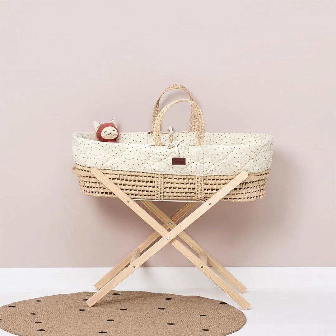 The Little Green Sheep Quilted Moses Basket Bundle