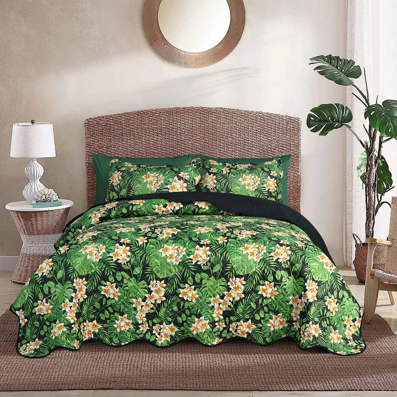 Tropical Palm Bedspread 6 pcs Set