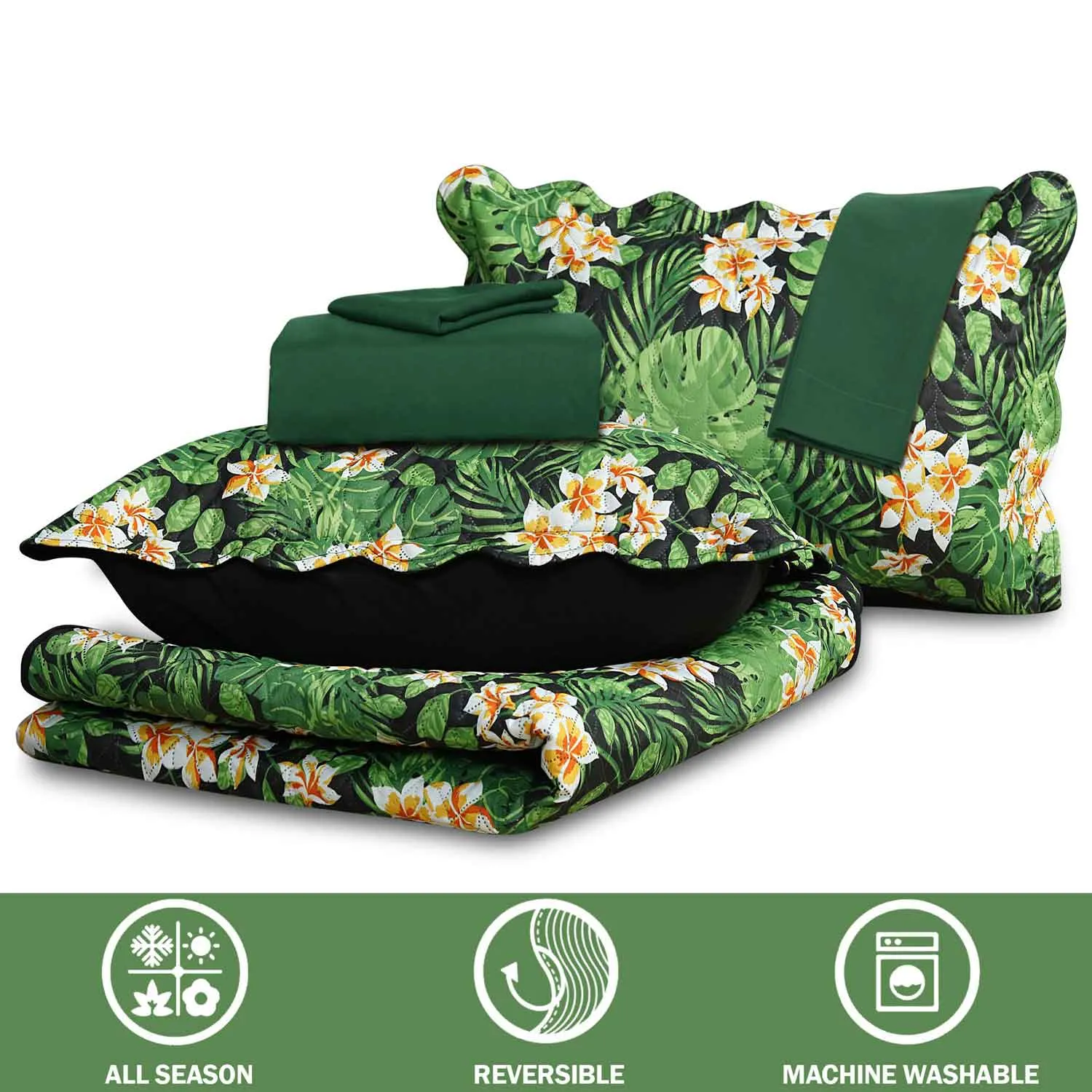 Tropical Palm Bedspread 6 pcs Set