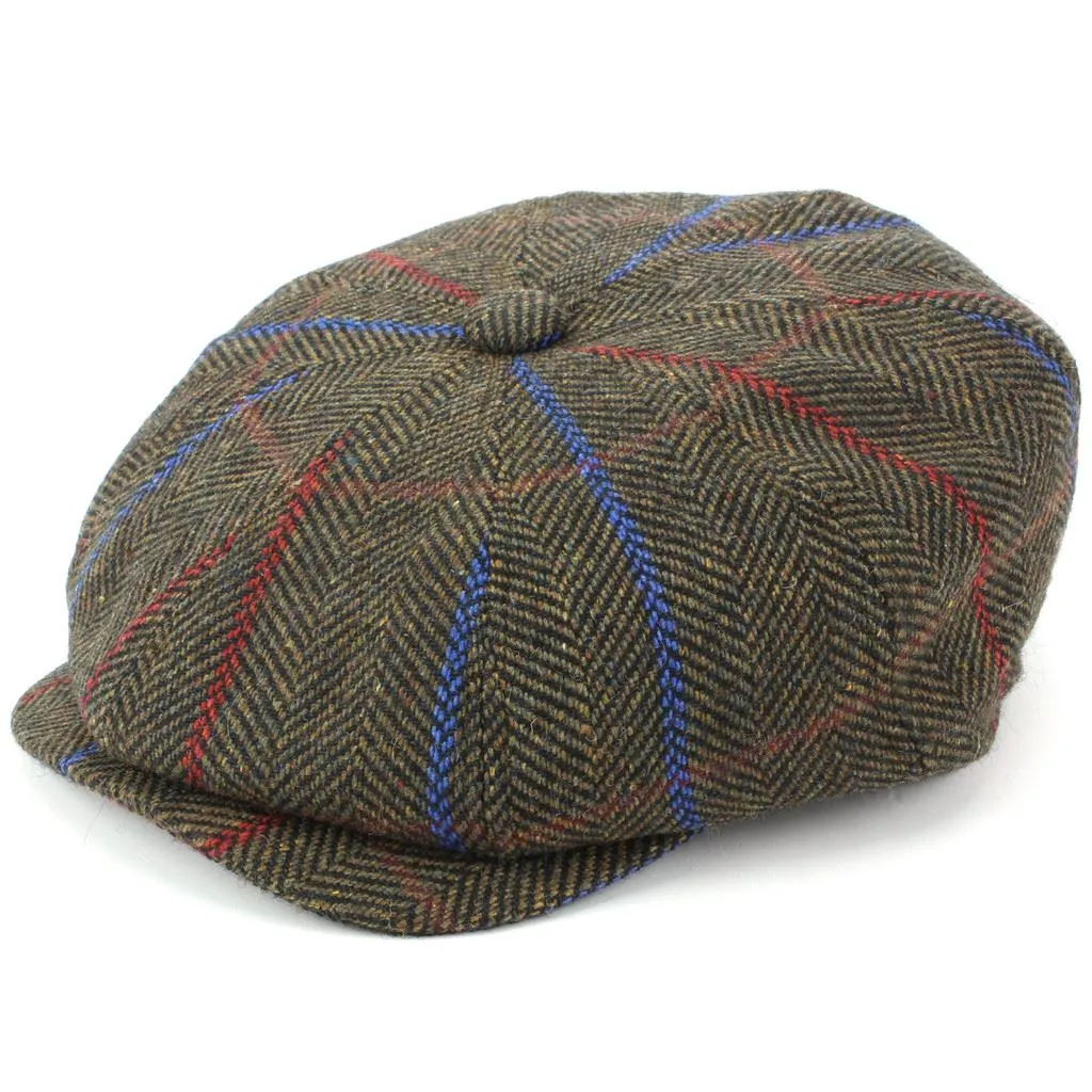 Tweed Peaky Blinders Gatsby Newsboy 8 Panel Flat Cap - Brown