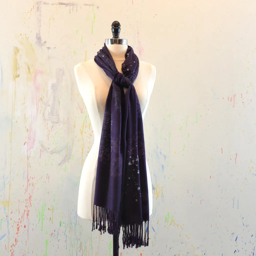 Walter Knabe Hand Printed Pashmina Scarf Damask Dreams