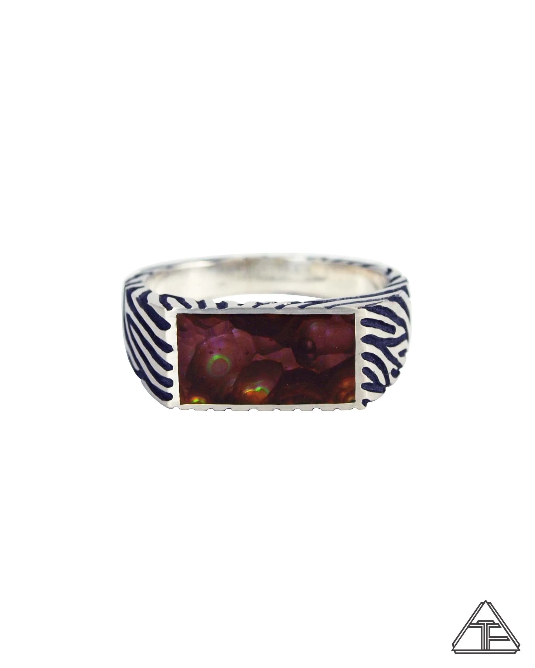 Wild Coat: Fire Agate Signet Ring Size 11