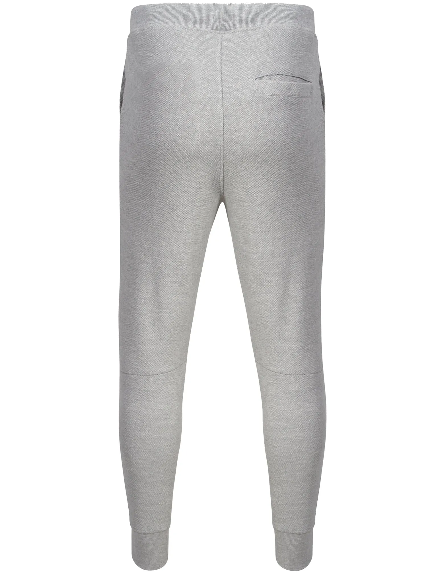 Winston Piqué Panel Cuffed Joggers in Light Grey Marl