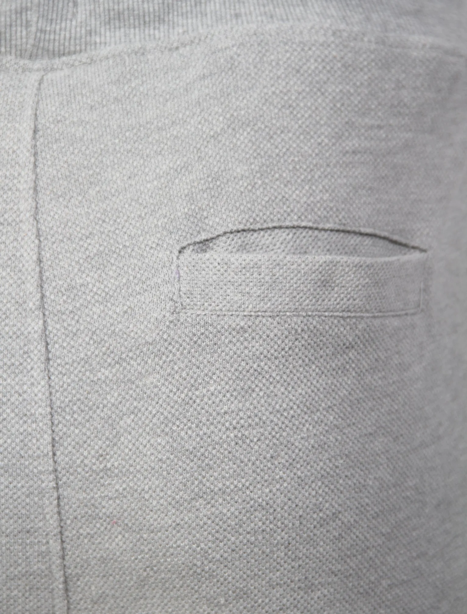 Winston Piqué Panel Cuffed Joggers in Light Grey Marl