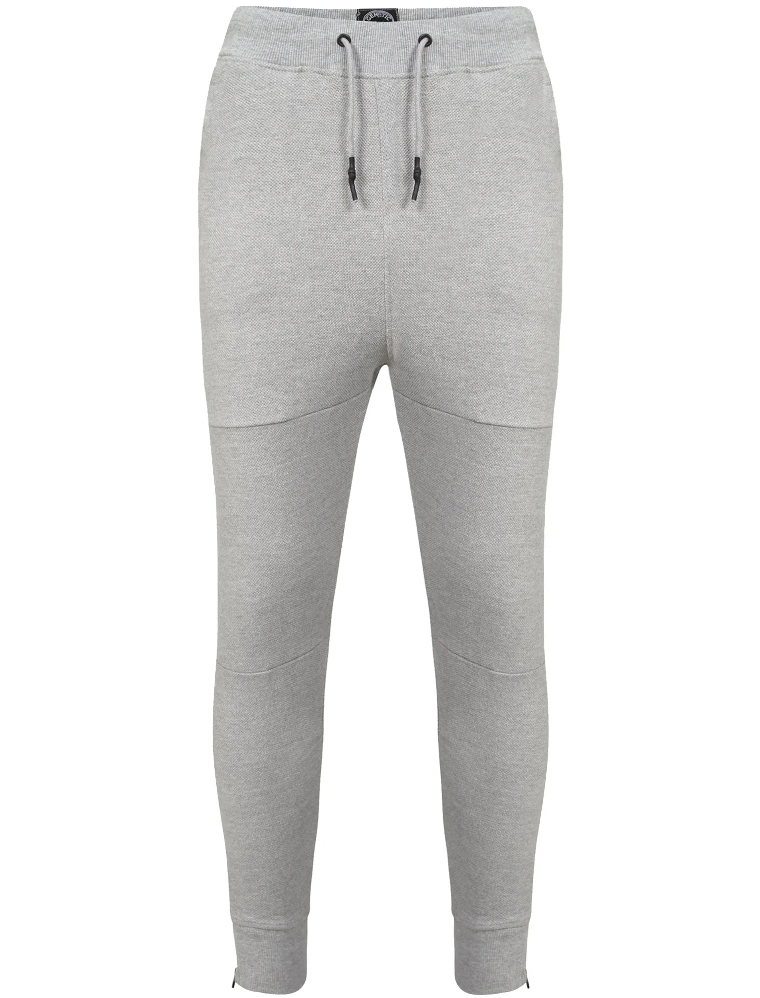 Winston Piqué Panel Cuffed Joggers in Light Grey Marl