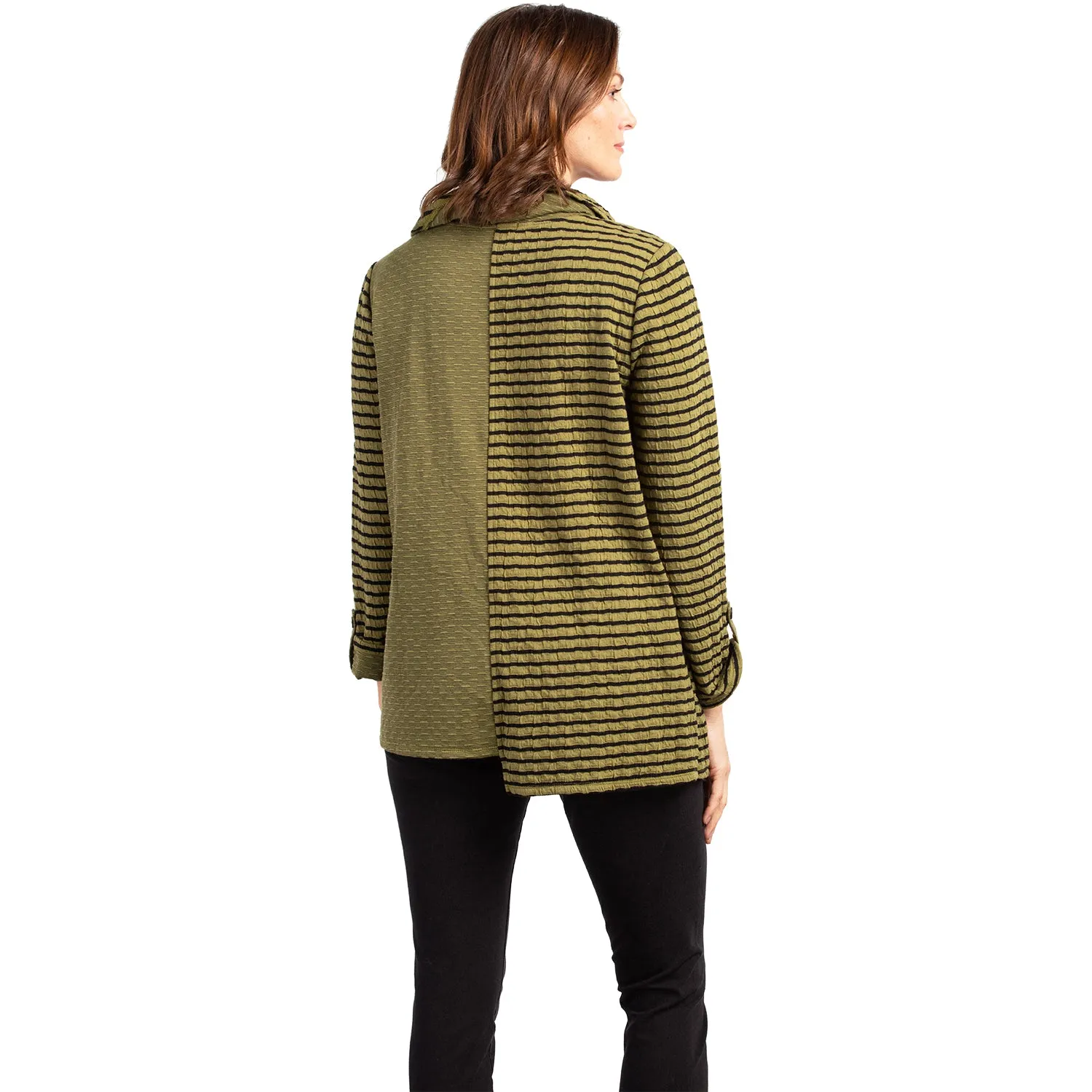 Women's Habitat Mixed Pocket Tunic Double Face Stripe Peat Moss