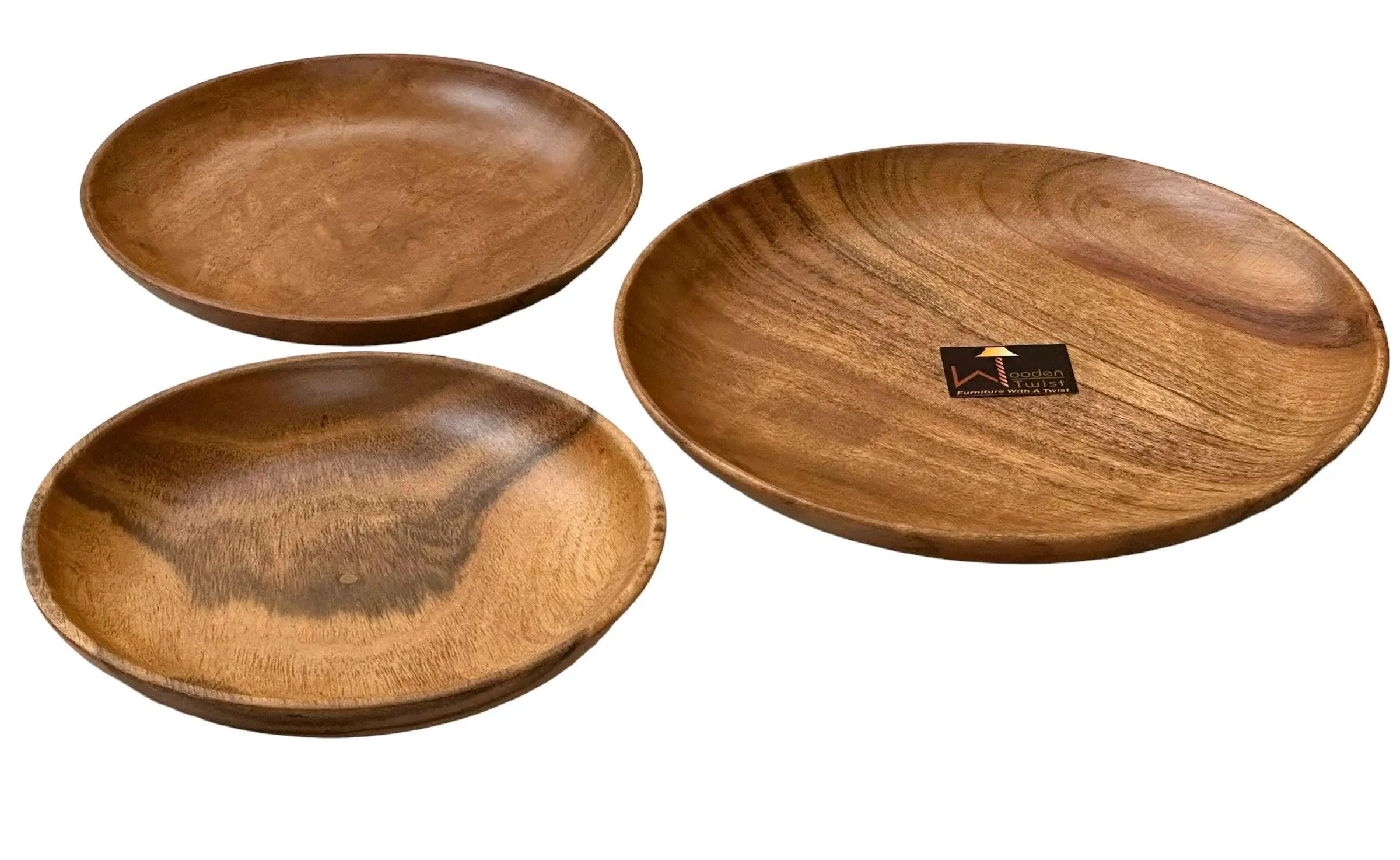 Wooden Round Exquisite Saucer (Set of 3)