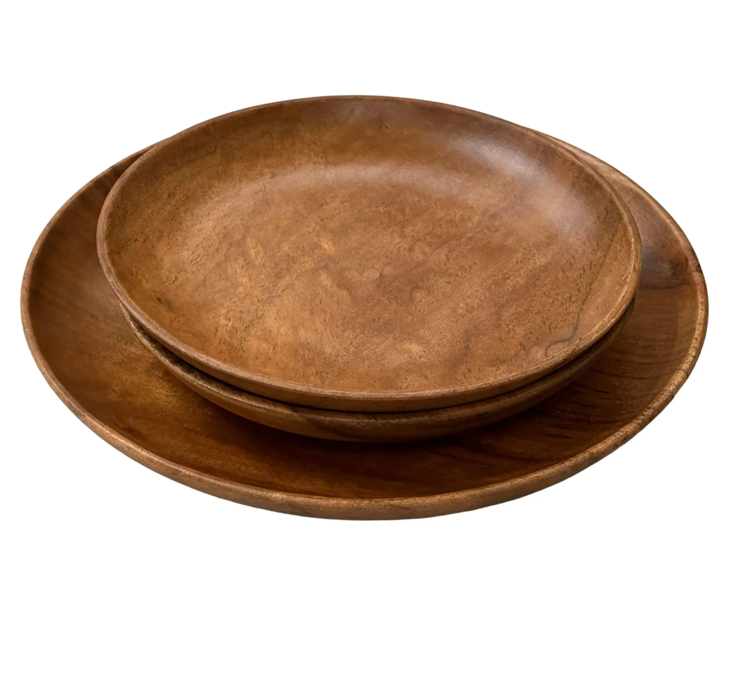 Wooden Round Exquisite Saucer (Set of 3)