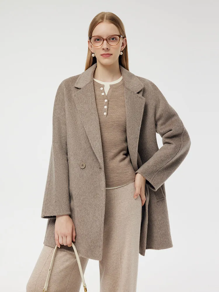 Wool Alpaca Women Mid-Length Coat