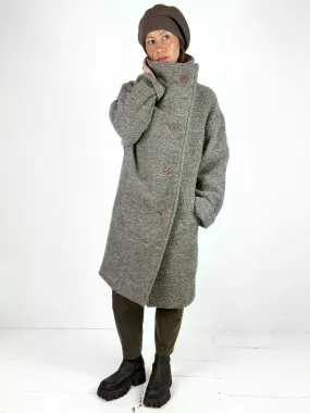 Wool and Alpaca Funnel Neck Coat by Ania Schierholt