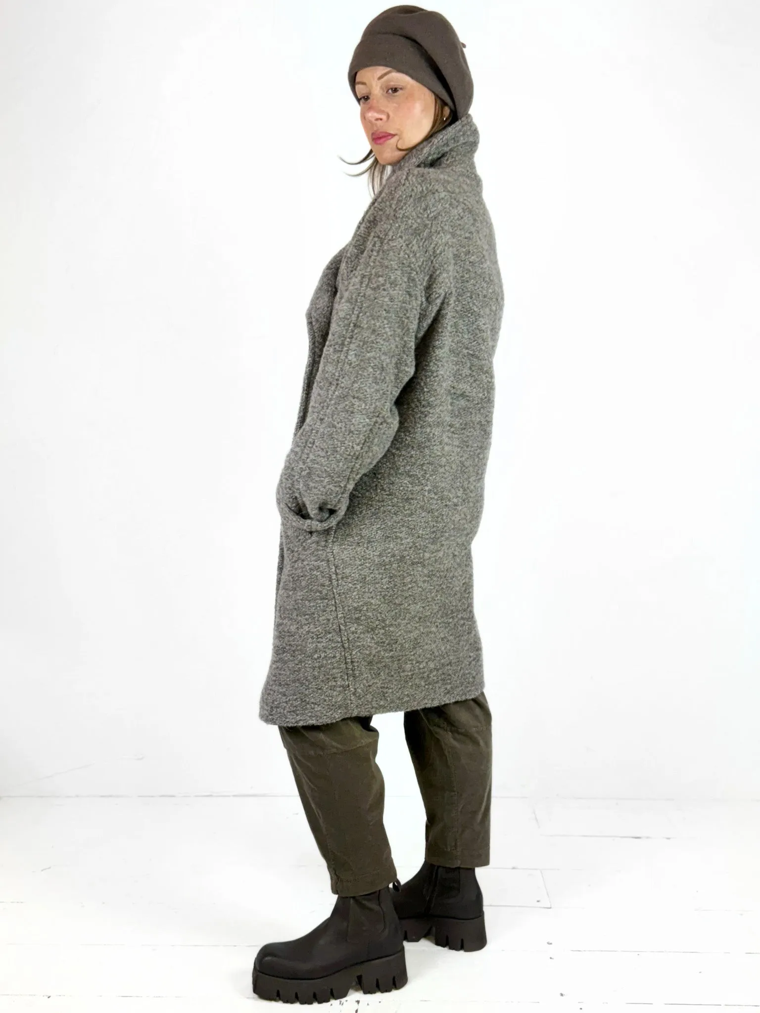 Wool and Alpaca Funnel Neck Coat by Ania Schierholt